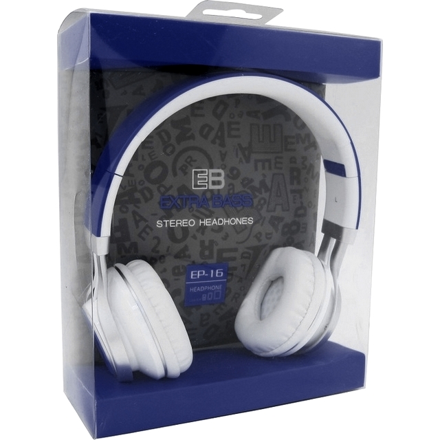 MAXY CUFFIA ON-EAR A FILO STEREO HEADPHONES EP-16 UNIVERSALE JACK 3,5MM BLU /